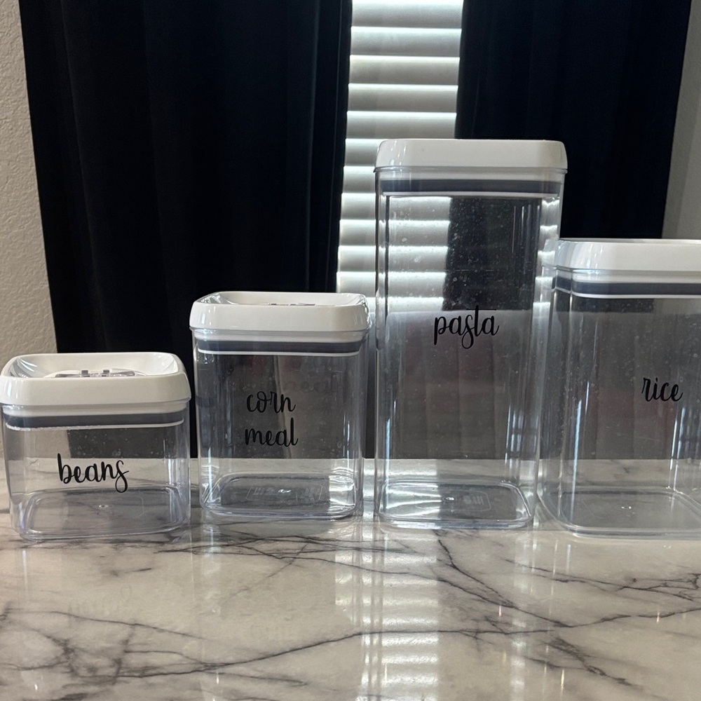 Clear White Airtight Pantry Canister Set - 4-Piece